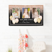 Glitzer Balloons Drei Fotos 30. Schwarzer Geburtst Banner (Insitu)