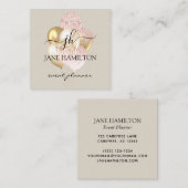 Glitzer Balloons Eventplaner Quadratische Visitenkarte (Vorne/Hinten)