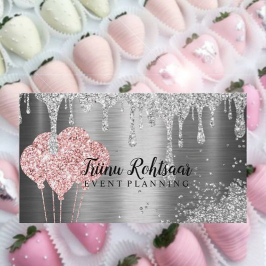 Glitzer Balloons Eventplanung Visitenkarte