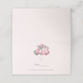 Glitzer Balloons Rosa und Silber Platzkarte (Außenseite Aufgefaltet)