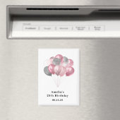Glitzer Balloons Rosa und Silber Save the Date Magnet (In Situ (Geschirrspüler))