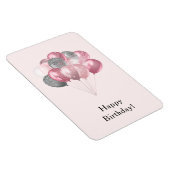 Glitzer Balloons Rosa und Silver Happy Geburtstag Magnet (Rechte Seite)