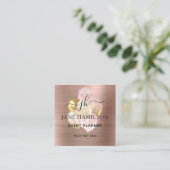 Glitzer Balloons Rose Gold Quadratische Visitenkarte (Stehend Vorderseite)