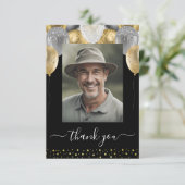 Glitzer Balloons Vielen Dank Foto Dankeskarte (Stehend Vorderseite)