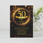 Glitzer bearbeiten Jahr Name Hochzeit Jahrestag Sc Einladung (Stehend Vorderseite)