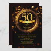 Glitzer bearbeiten Jahr Name Hochzeit Jahrestag Sc Einladung (Vorne/Hinten)