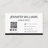 Glitzer Beauty Makeup Black Silver Business Card Visitenkarte (Rückseite)