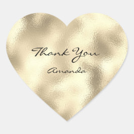 Glitzer Beauty Name Bridal Herz Danke Gold Herz-Aufkleber
