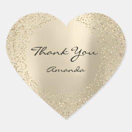 Glitzer Beauty Name Bridal Herzlichen Dank Champai Herz-Aufkleber