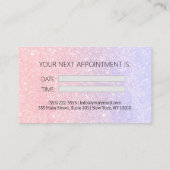 Glitzer Beauty Pink Friseurkarte Visitenkarte (Rückseite)