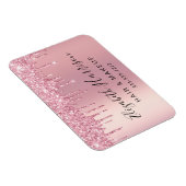 Glitzer Beauty Pink Visitenkarte Magnet (Rechte Seite)