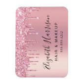 Glitzer Beauty Pink Visitenkarte Magnet (Vertikal)