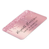 Glitzer Beauty Pink Visitenkarte Magnet (Linke Seite)
