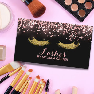 Glitzer Beauty Salon Makeup Artist Lash Extensions Visitenkarte