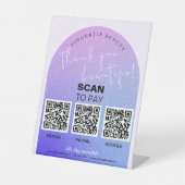 Glitzer Beauty Salon QR Code Unberührbare Bezahlun Sockelschild (Vorderseite)