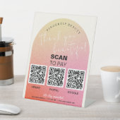 Glitzer Beauty Salon QR Code Unberührbare Bezahlun Sockelschild (In SItu)