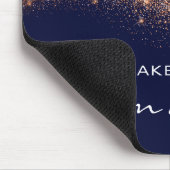 Glitzer Beauty Studio Makeup Kupfer Blue Navy Name Mousepad (Ecke)