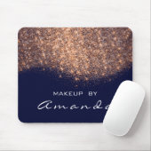 Glitzer Beauty Studio Makeup Kupfer Blue Navy Name Mousepad (Mit Mouse)