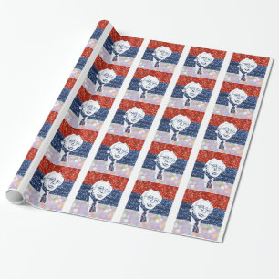 Glitzer bernie sanders geschenkpapier