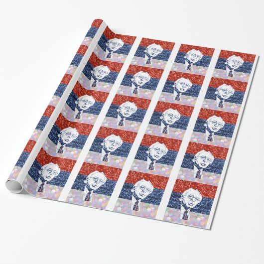 Glitzer bernie sanders geschenkpapier (Ungerollt)