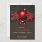 Glitzer Berries & Bauble mit Jewel Booking Weihnac Einladung (Vorderseite)