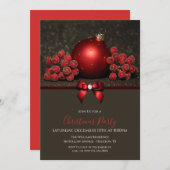 Glitzer Berries & Bauble mit Jewel Booking Weihnac Einladung (Vorne/Hinten)