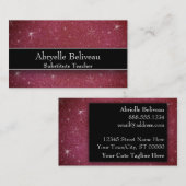 Glitzer Berufliche Stellvertretende Preschool Lehr Visitenkarte (Vorne/Hinten)