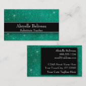 Glitzer Berufliche Stellvertretende Preschool Lehr Visitenkarte (Vorne/Hinten)