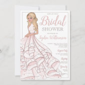 Glitzer-bezauberndes blondes Braut-Brautparty Einladung (Vorderseite)