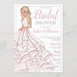 Glitzer-bezauberndes blondes Braut-Brautparty Einladung