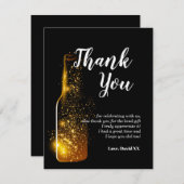 Glitzer, Bier, Wein, Erwachsener, Dankeschön Karte (Vorne/Hinten)