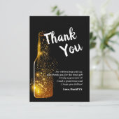 Glitzer, Bier, Wein, Erwachsener, Dankeschön Karte (Stehend Vorderseite)