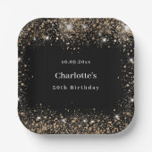 Glitzer Birthday Pappteller (Vorderseite)