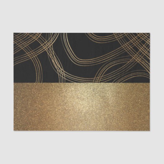 Glitzer Black and Bronze Modern Luxus Glam Chic Seidenpapier (Vorderseite)