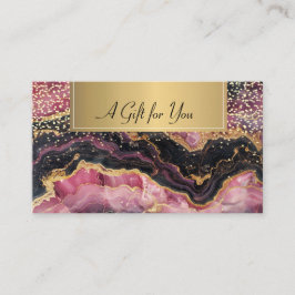 Glitzer Black Burgundy Gold Confetti Rabattkarte