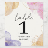 Glitzer Black Calligraphy Tischnummern Hochzeit Weinetikett (Einzelnes Label)