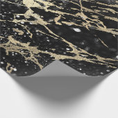 Glitzer Black Foxier Gold Marble Shiny Metallic Geschenkpapier (Ecke)