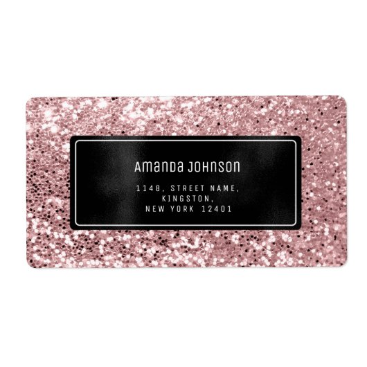 Glitzer Black Gerahmt Rose UAWG Boutique (Vorne)