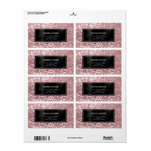 Glitzer Black Gerahmt Rose UAWG Boutique (Vorne)