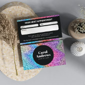 Glitzer "Black & Rainbow" Terminkarte