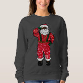 Glitzer Black Santa Claus xmas Frauen Sweatshirt (Vorderseite)