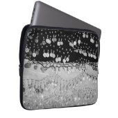 Glitzer Black und Silver Coins Laptopschutzhülle (Vorne Rechts)