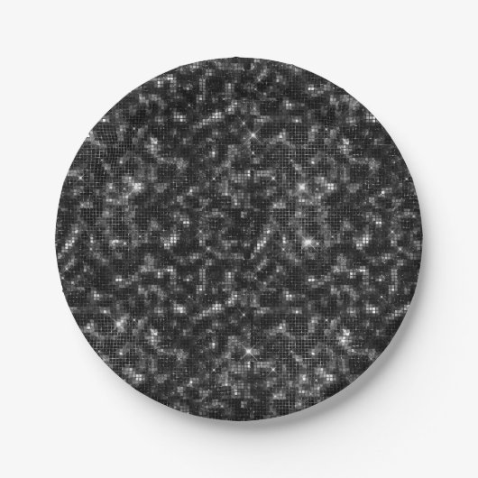 Glitzer-Blank für Black Sequins Pappteller (Vorderseite)