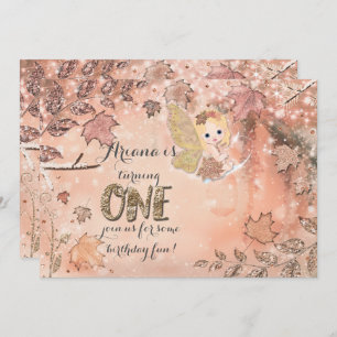 Glitzer-Blätter-Winter-Fall-Fee-Party Einladungen