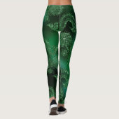 Glitzer Blau Goldmedaille Meerdesign Meerjungfrau Leggings (Rückseite)