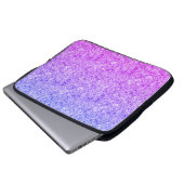 Glitzer Blau und Rosa Laptopschutzhülle (Vorne Knopf)