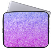 Glitzer Blau und Rosa Laptopschutzhülle (Vorderseite)
