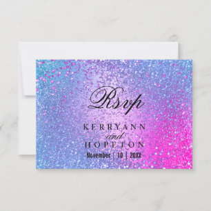Glitzer Blau und Rosa - UAWG RSVP Karte
