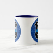 Glitzer-blaue Polizei-Ehefrau-Stützkaffee-Tasse Zweifarbige Tasse (Mittel)