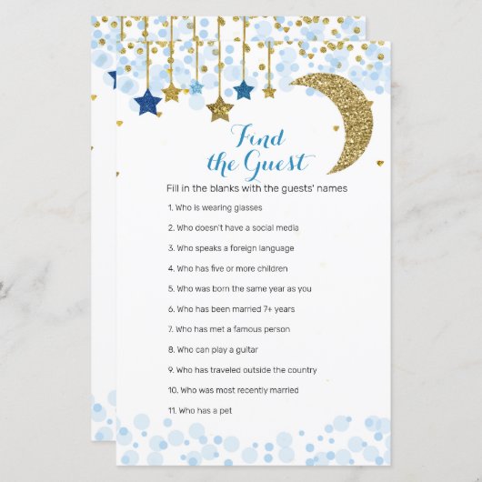 Glitzer blauer Mond Wasserfarbe Finden Sie das Gas (Vorne/Hinten)